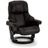 Recliner with Footstool Crown Black Leather